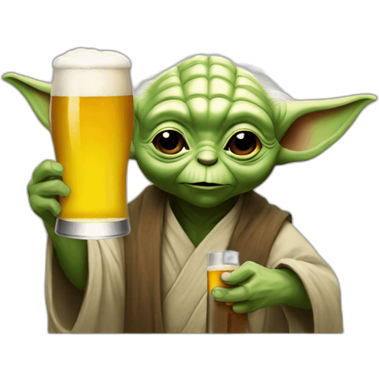 yoda drinking a beer emoji