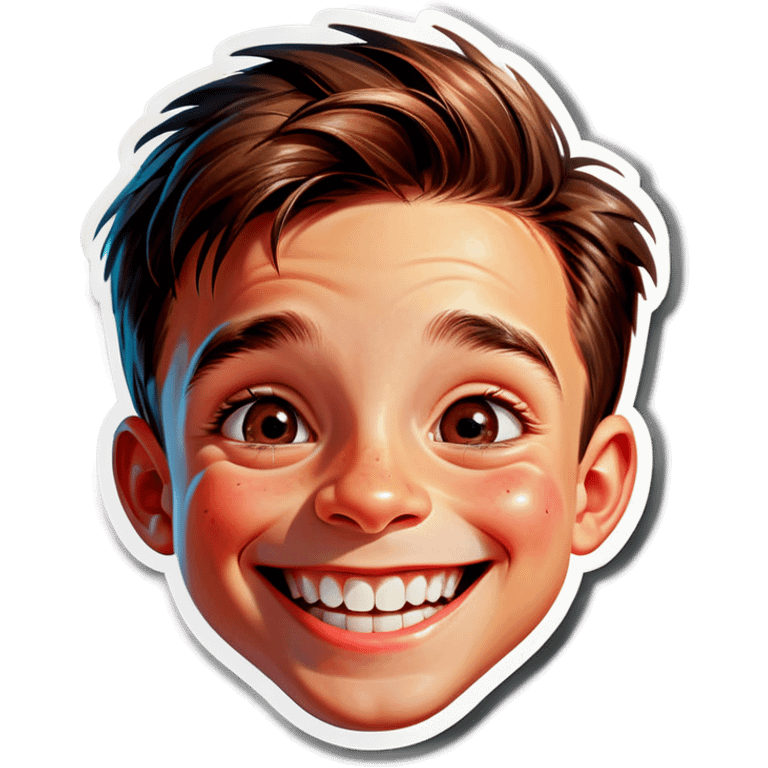 realistic smiley boy portrait emoji