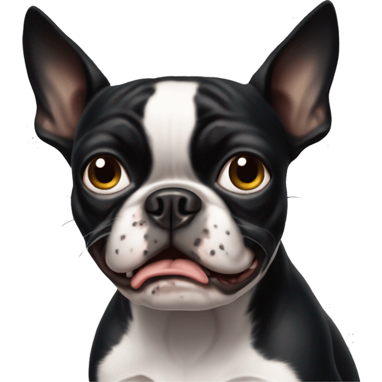 Angry Boston terrier emoji