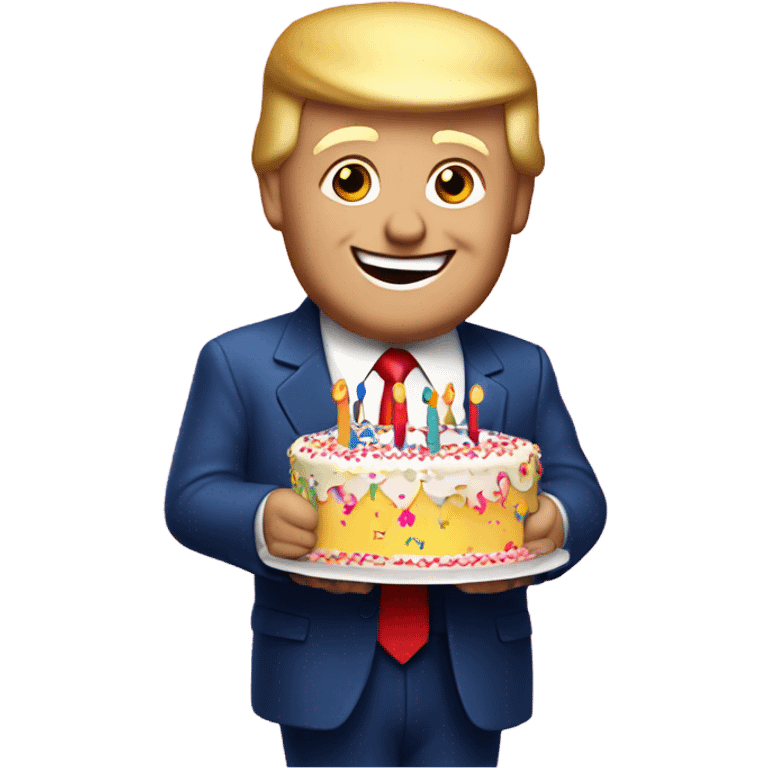 Trump with cake emoji