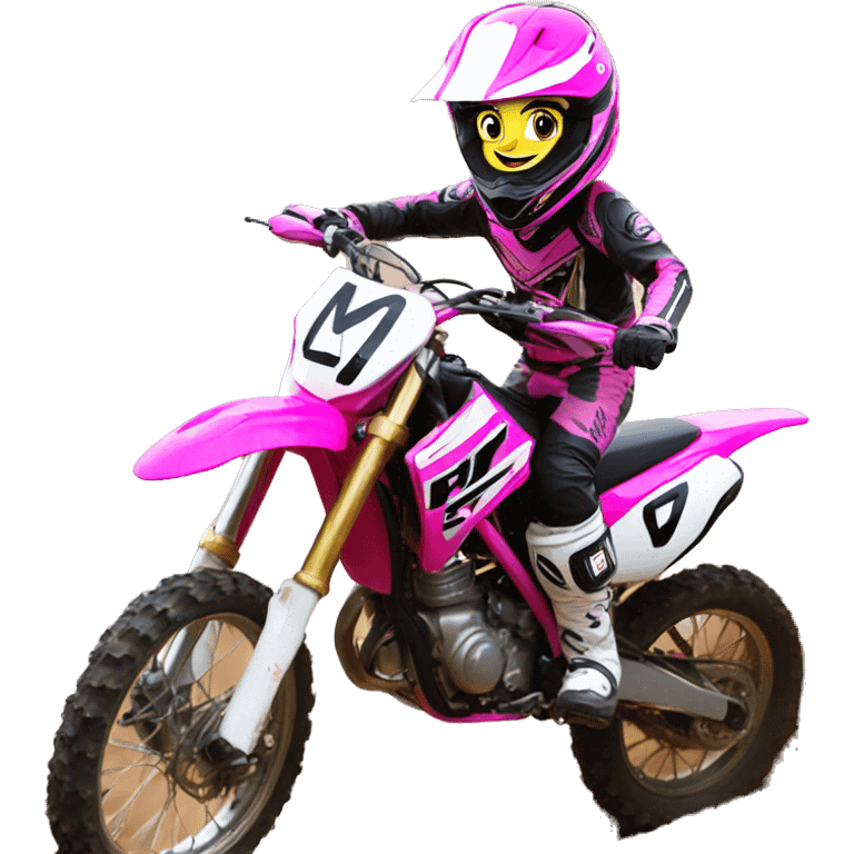 Girl moto cross pink emoji