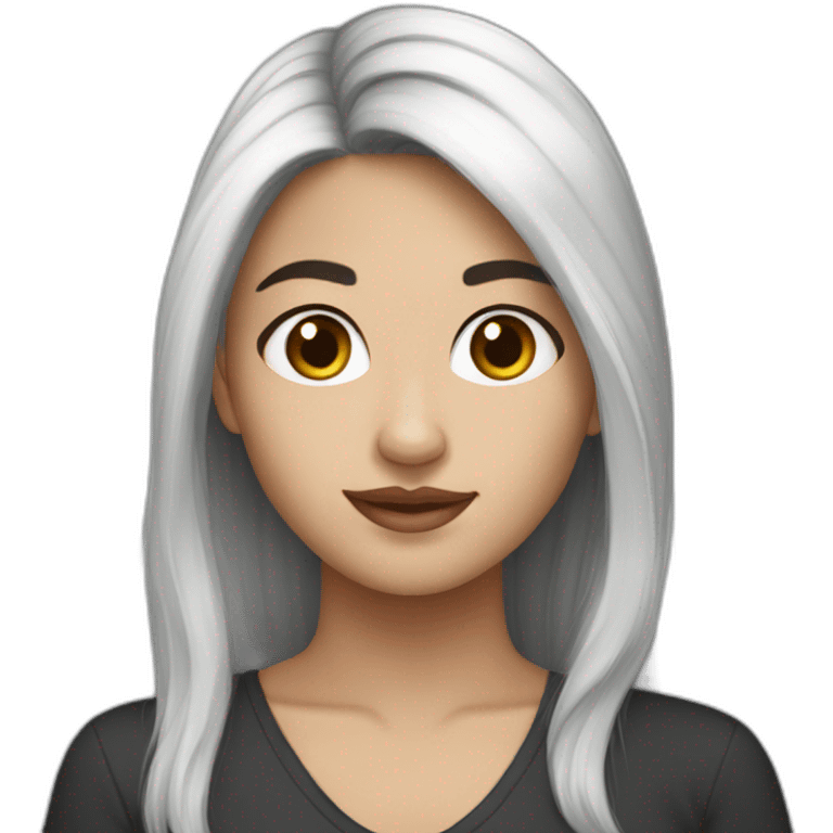 white skin tone black hair Nepali girl emoji