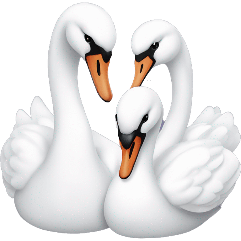 Two swans 🦢 love shape emoji emoji