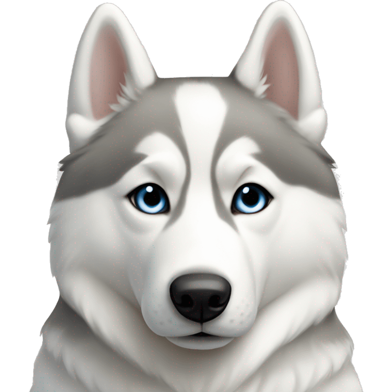 White Siberian husky with bone emoji