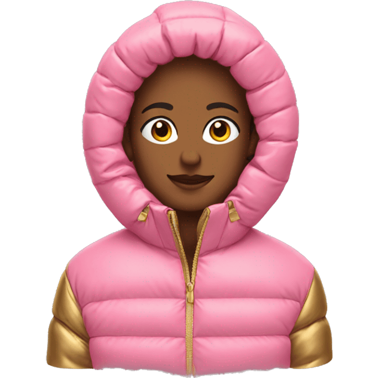 pink and gold puffer jacket emoji