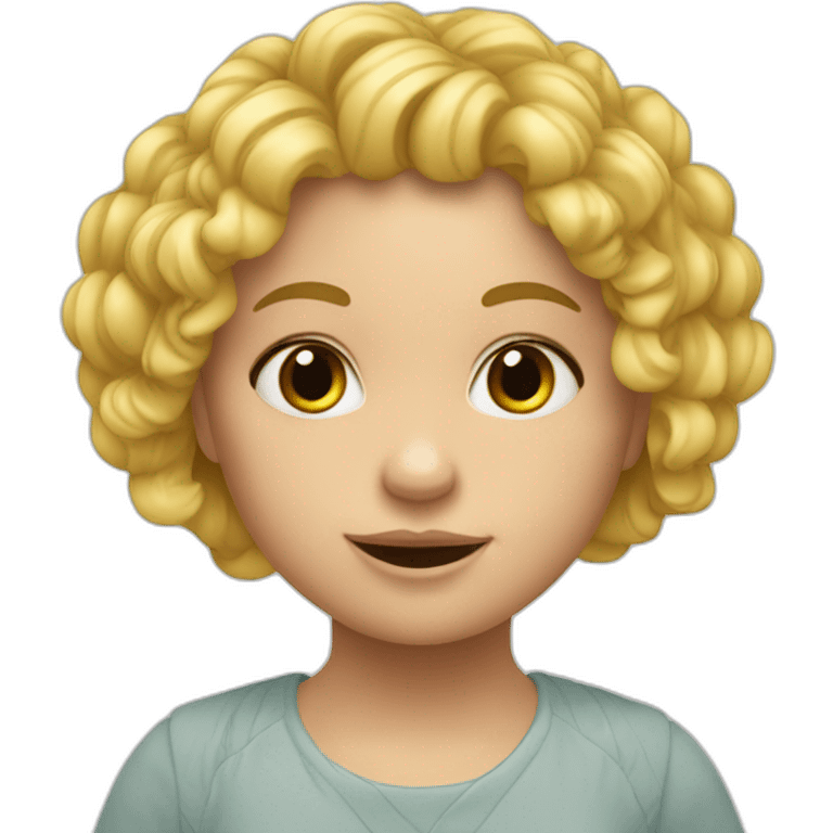 Niña rubia con rizos emoji