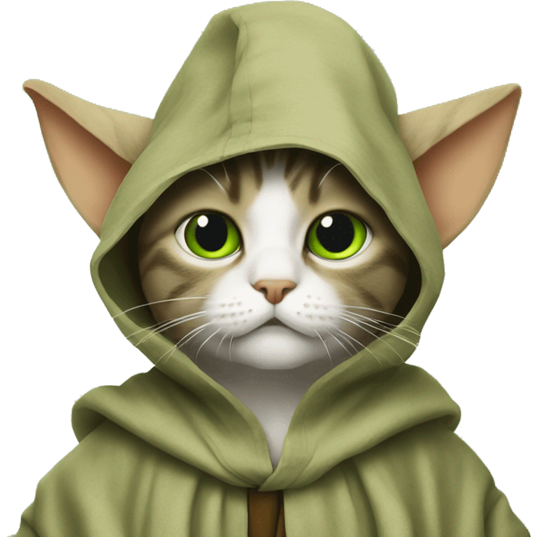 cat dressed as yoda on its birthday emoji