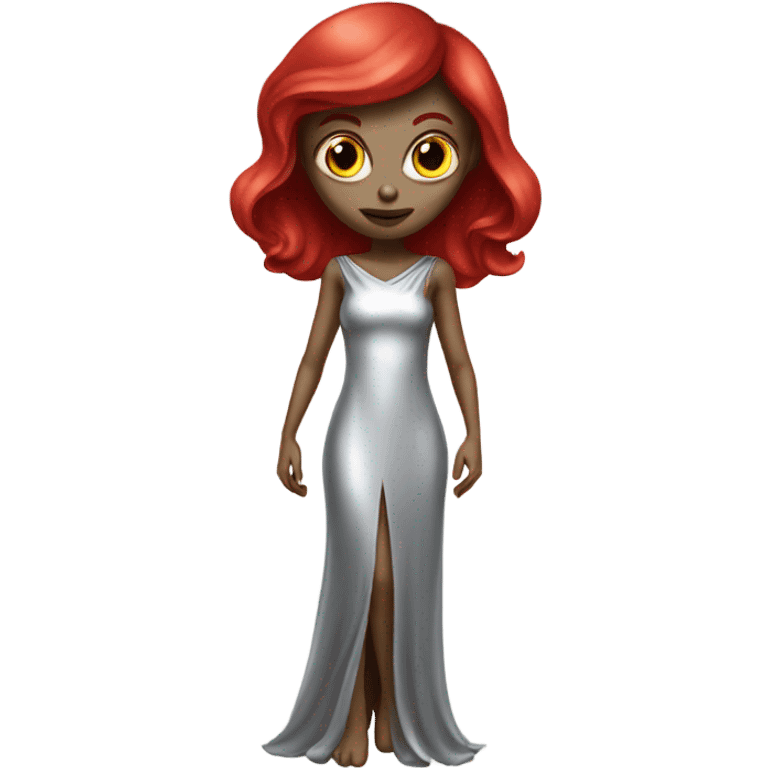 alien red female in silver dress emoji