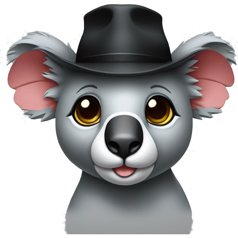 iPhone emoji koala only head with black hat,  emoji