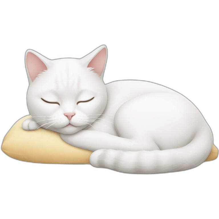 White cat sleeping emoji