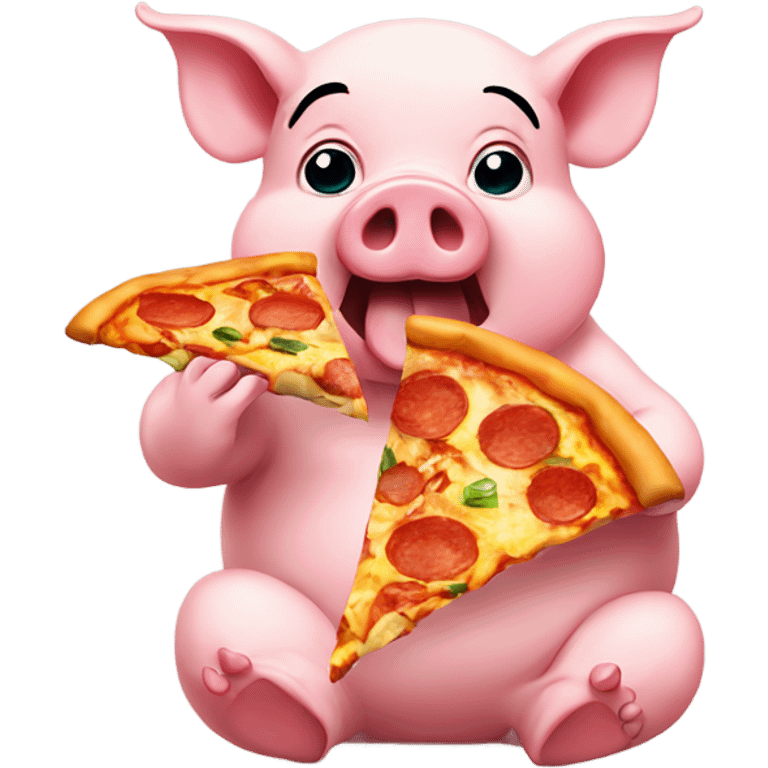 Pig eating pizza emoji