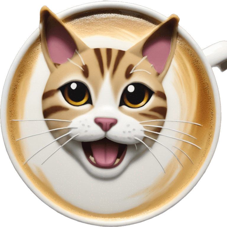 Cat art latte emoji