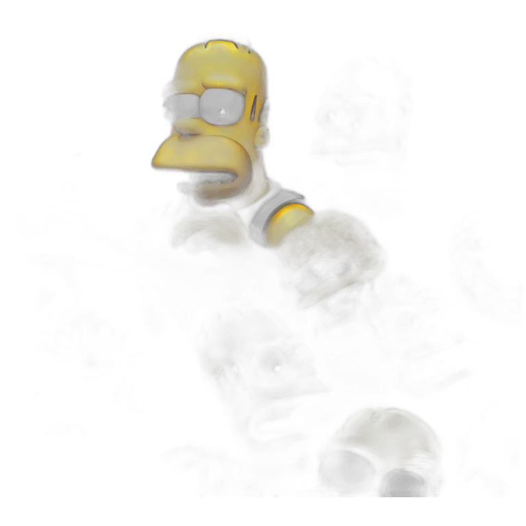 3d sphere with a cartoon Homer Simpson skin texture emoji