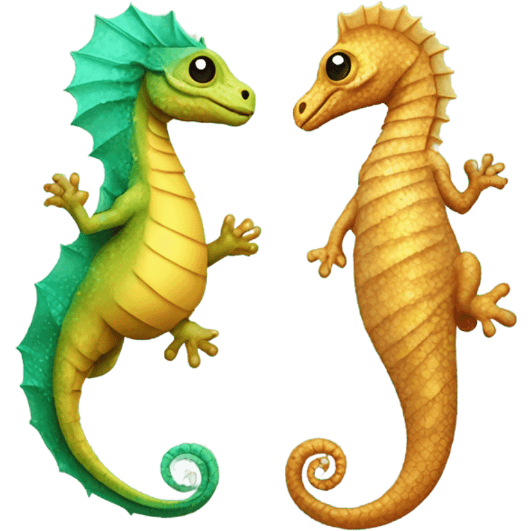 Lizard and seahorse  emoji