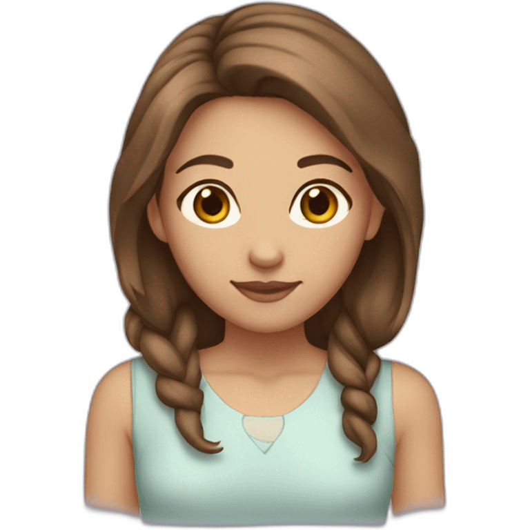 Girl-with-brown-hair-brown-eyes-light-skin. emoji