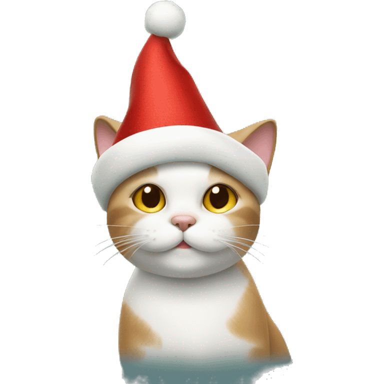 Cat with Christmas hat emoji