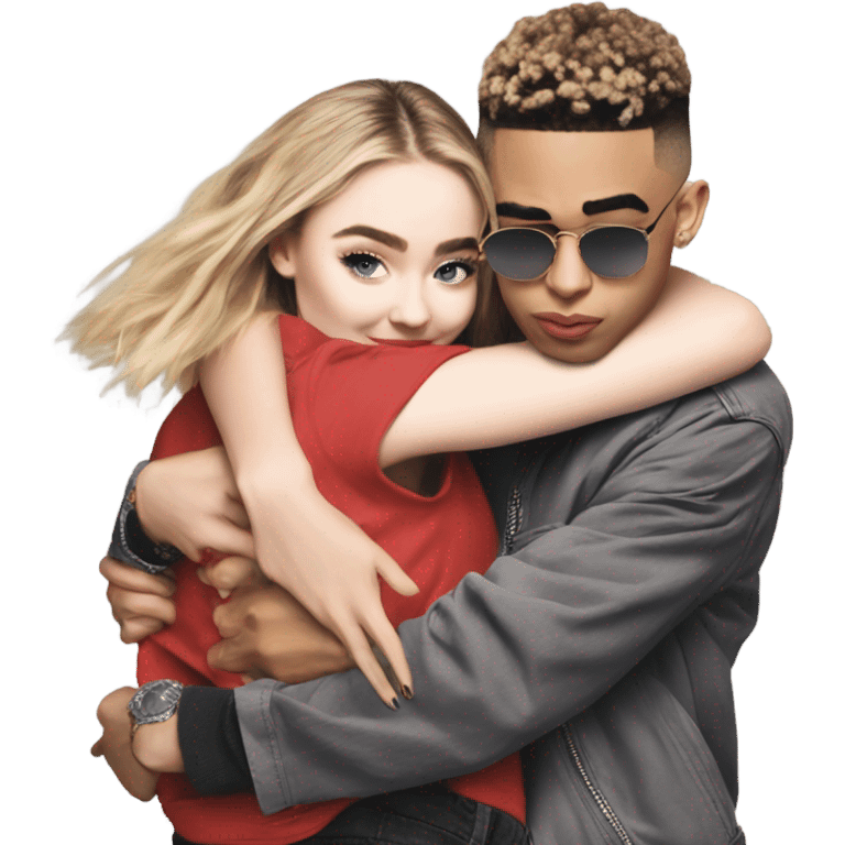 Sabrina Carpenter piggybacking Bad Bunny emoji