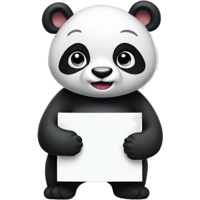 Panda holding a sign that says NO emoji