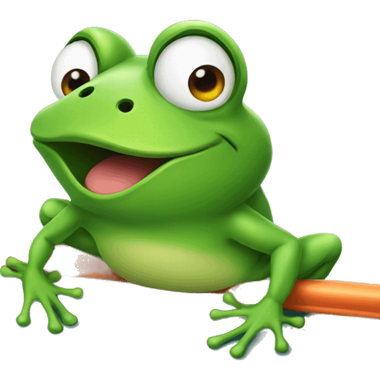 a frog on a trampoline emoji