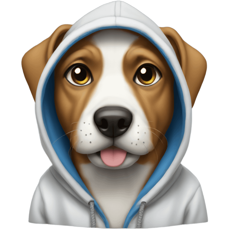 Dog wearing a hoodie emoji