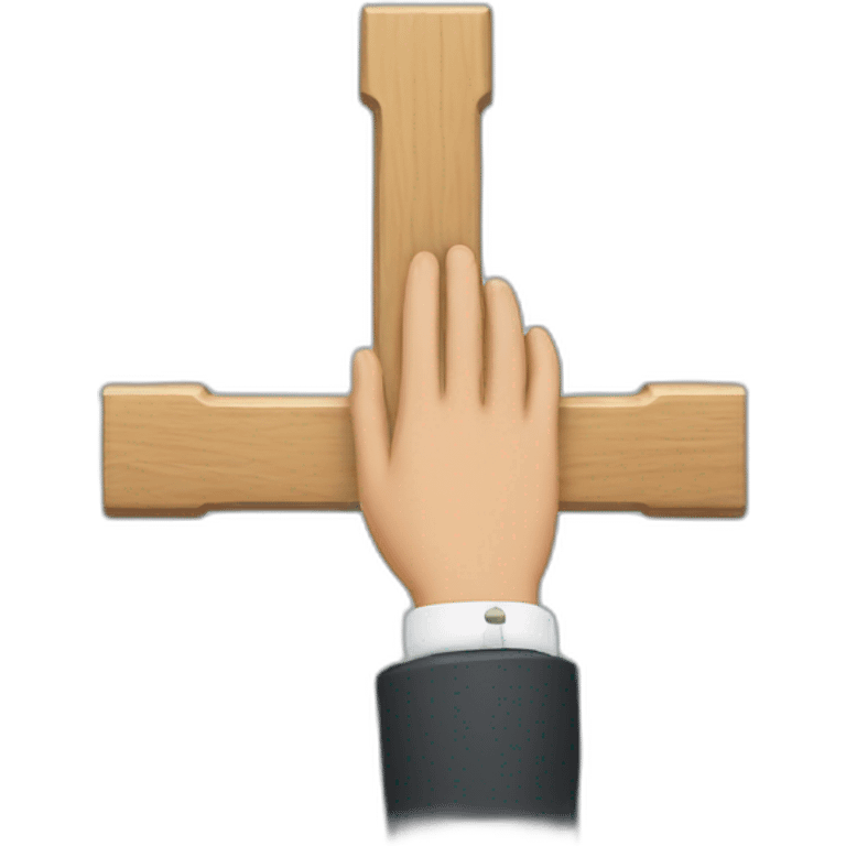 HR-manager hands of the cross emoji