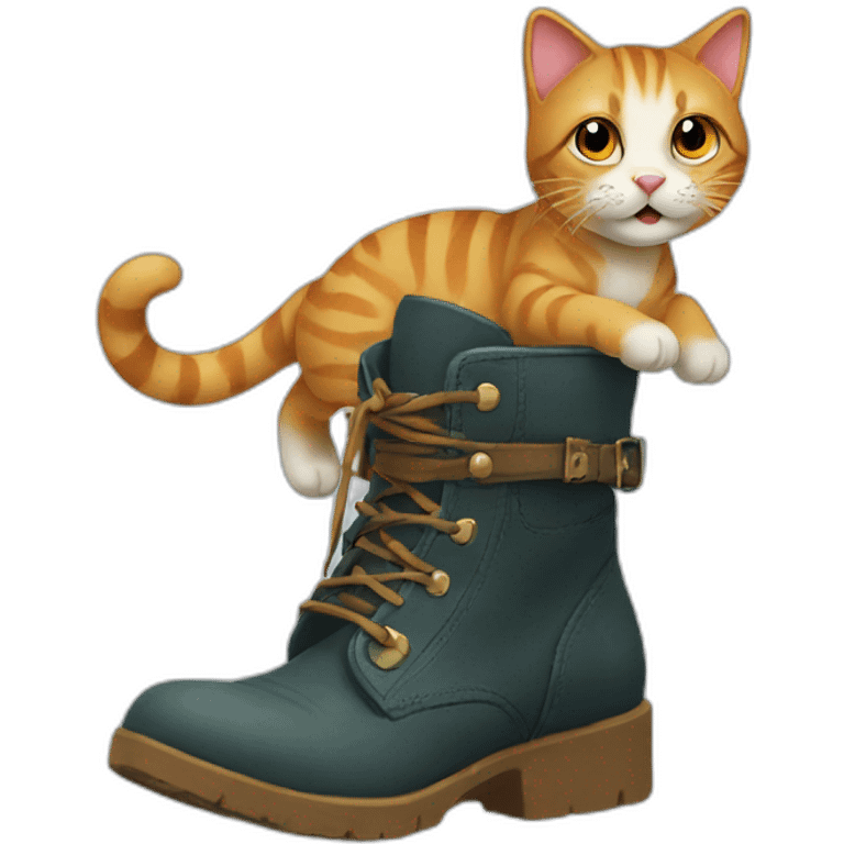 cat inside bootstrapped boots emoji