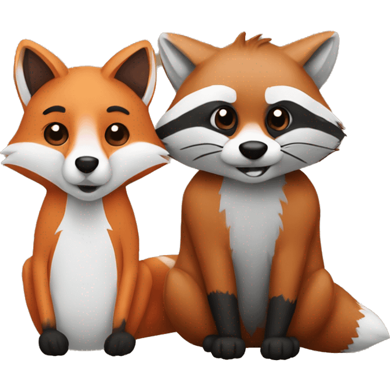 Fox and raccoon  emoji