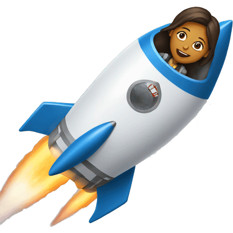 Woman on a rocket emoji