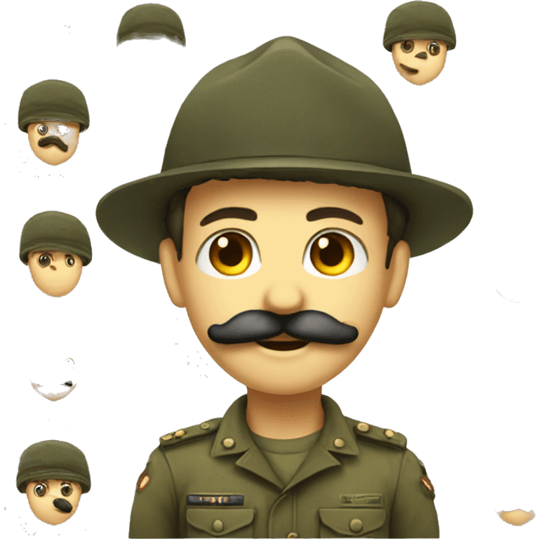 moustache army boy  emoji