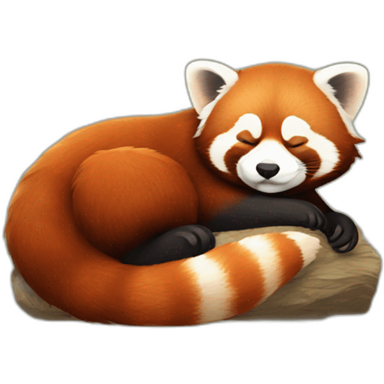 the red panda is sleeping emoji