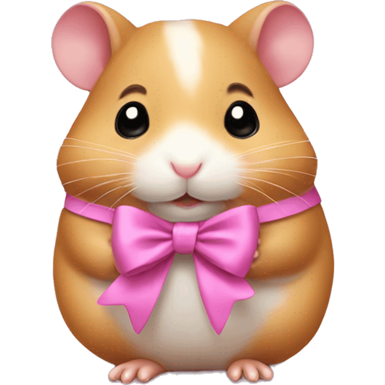 Hamster in a pink dresa with a bow  emoji