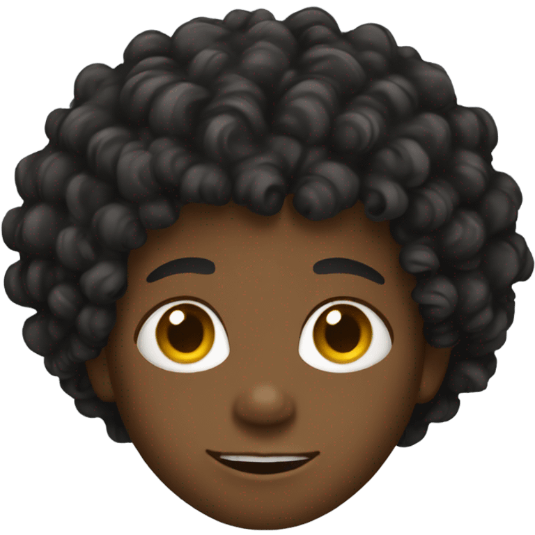 Black kid with curly hair emoji