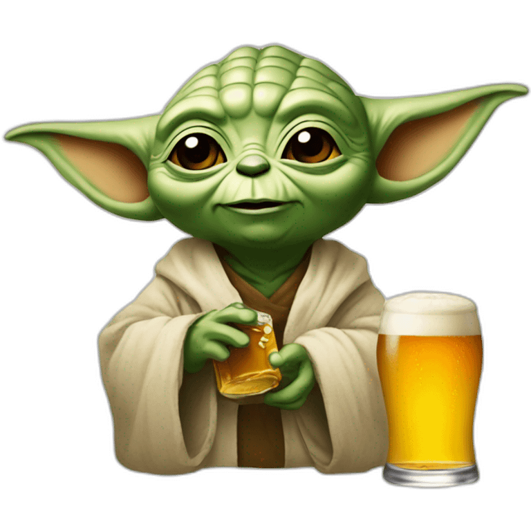 yoda avec une biere emoji