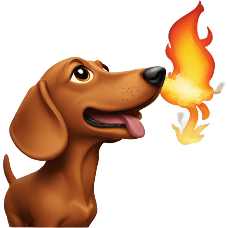 Dachsund Breathing Fire emoji