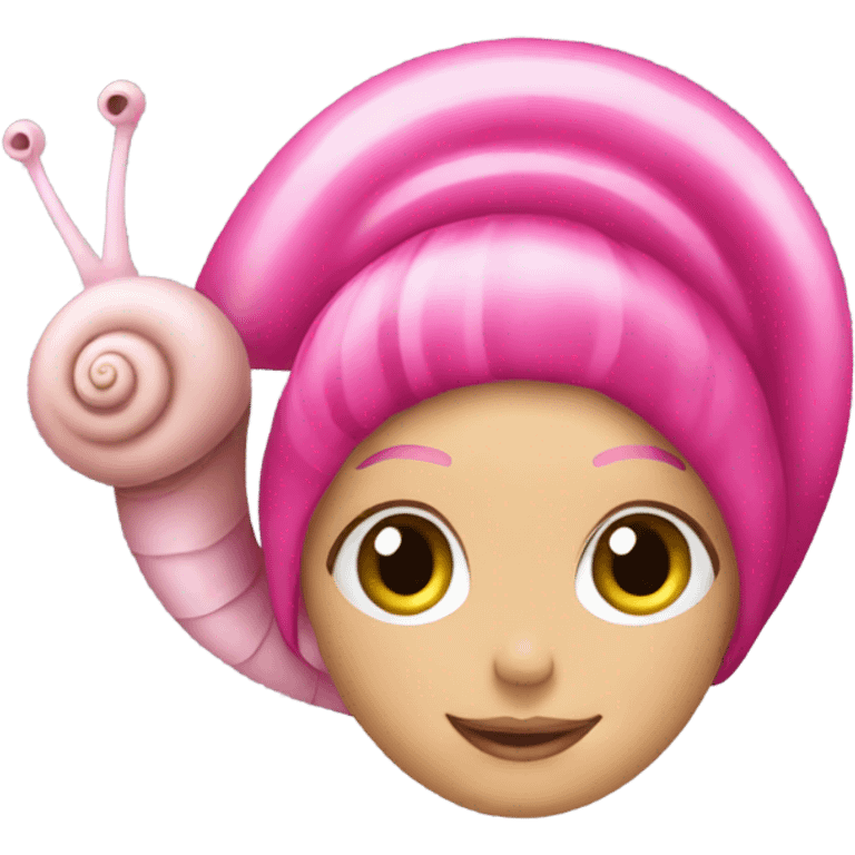 A snail dressed like barbie  emoji