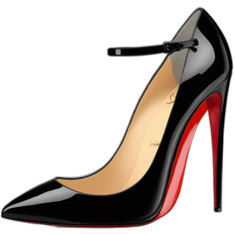 One WEDGE heel LOUBOUTIN black PATENT emoji