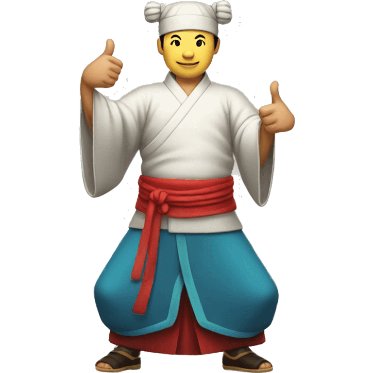 chinese master full body giving a thumbs up emoji