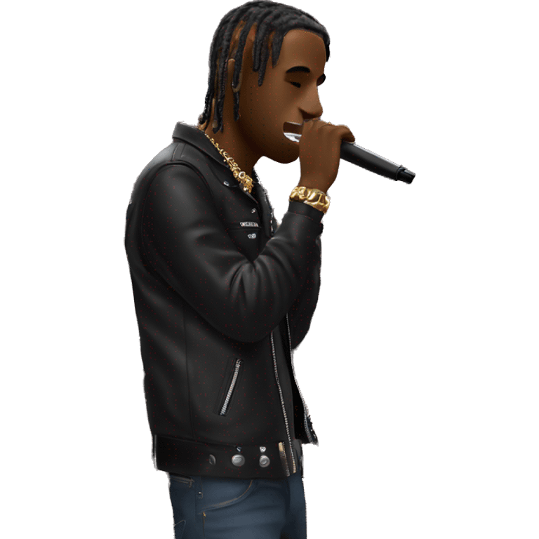 Travis Scott performing at a concert called utopia emoji