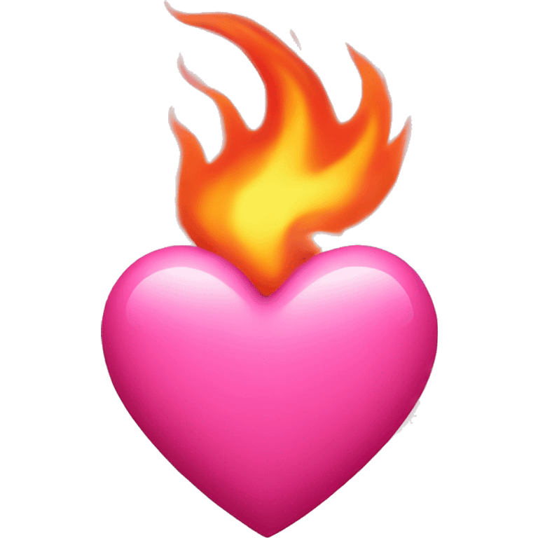 Pink heart with fire  emoji