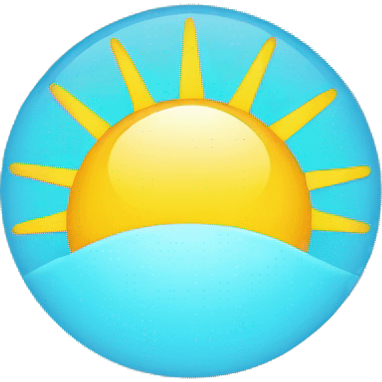 half sun (light, light blue background) emoji