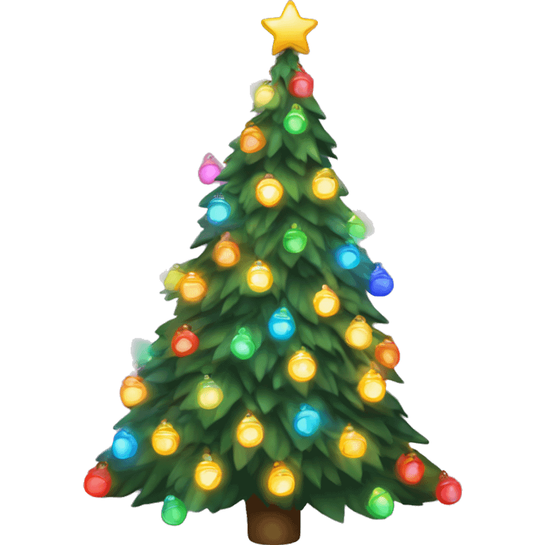 Christmas tree with rainbow lights emoji