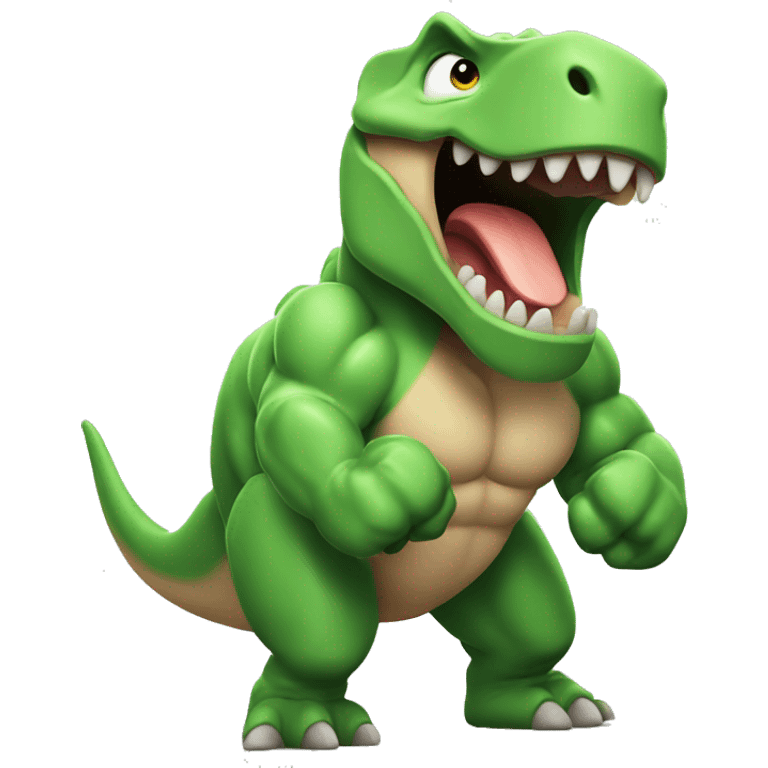 Dinosour flexing muscle emoji