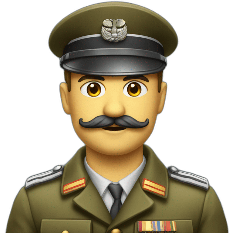 Soldat allemand petite moustache fliege emoji