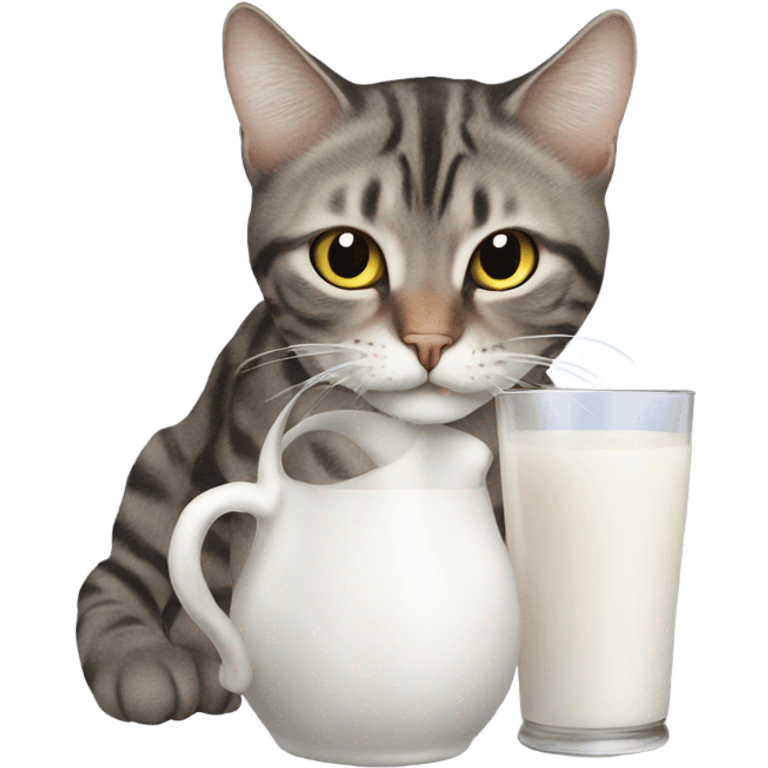 Cat drinking milk from a jug emoji