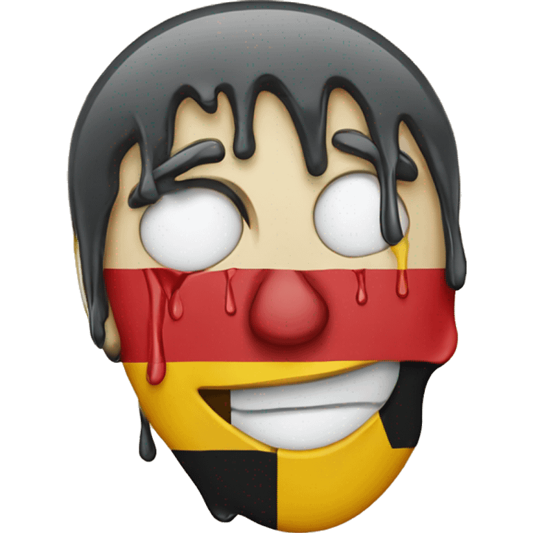 melting face emoji with german flag colors emoji