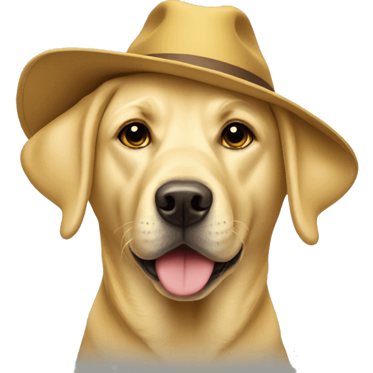 Yellow Labrador wearing a hat emoji