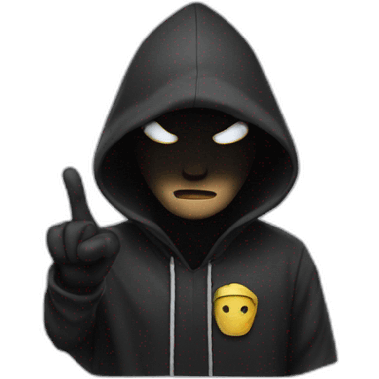 sinister hooded saluting emoji