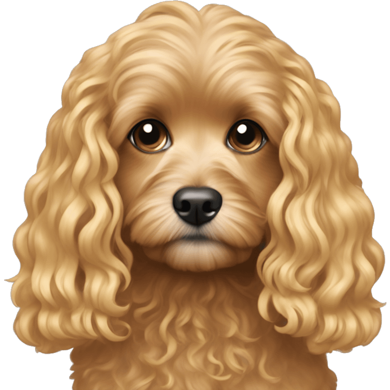 Cavapoo with girl, long blonde hair emoji