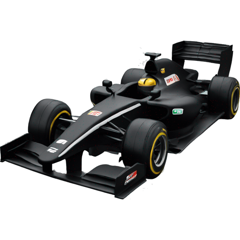 black simplistic formula one car emoji