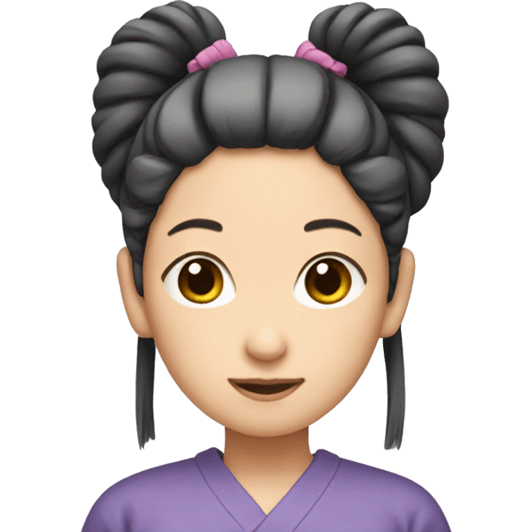 japanese girl with double ponytail emoji